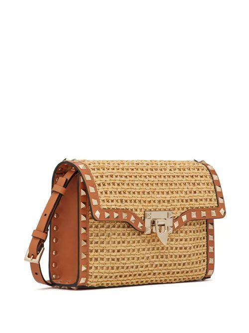 beige/brown straw interwoven design signature Rockstud Valentino Garavani | 4W2B0181MZIY5T